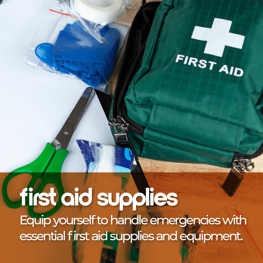 Equip yourself to handle emergencies with essential first aid supplies and equipment.